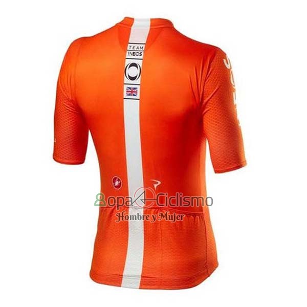 Ineos Ropa Ciclismo Culotte Corto 2020 Mangas Cortas Naranja